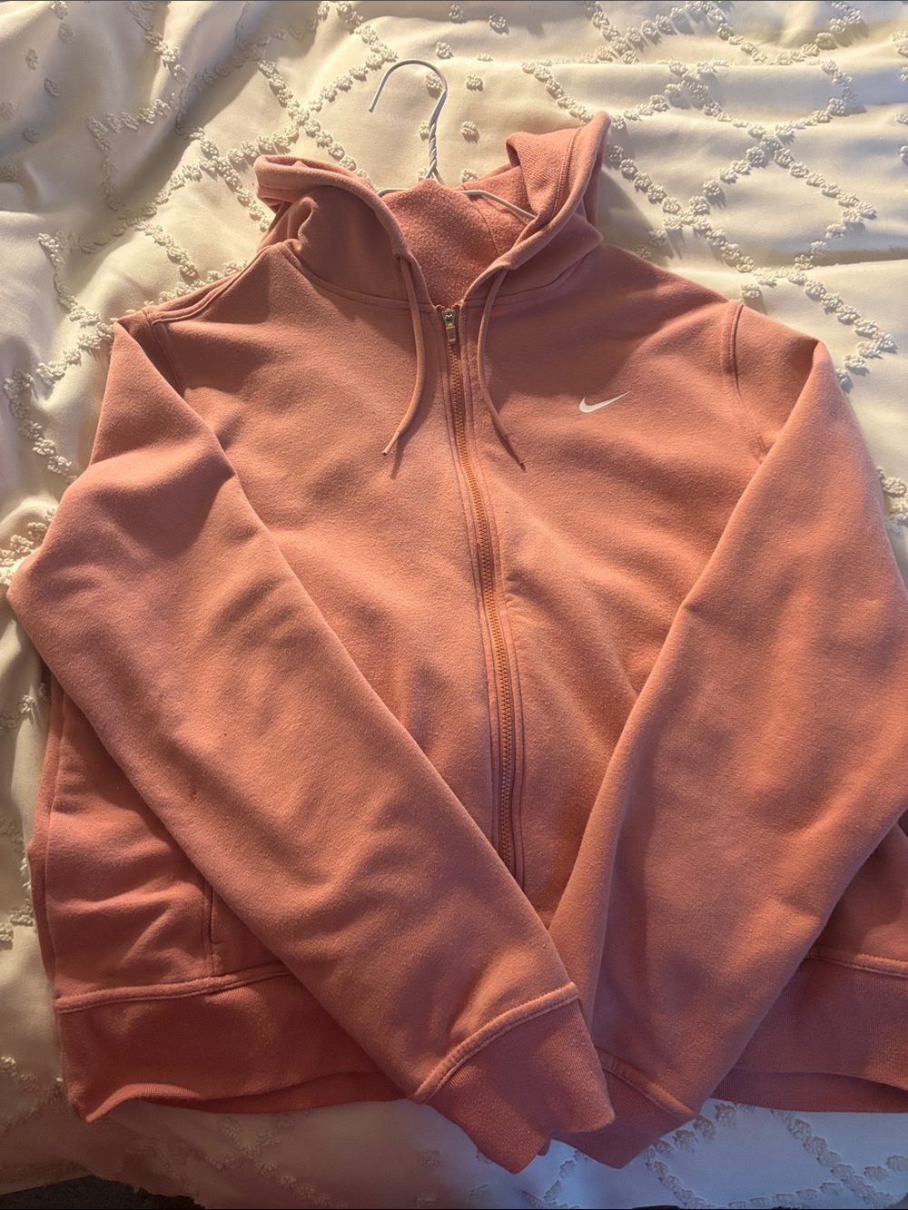Nike Women's Dusty Pink Full-Zip Bomber Hoodie